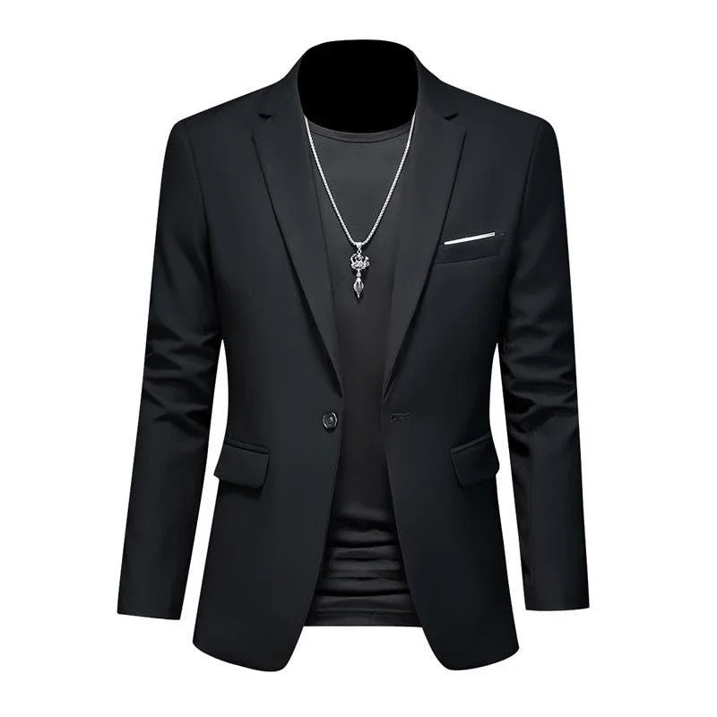 Boutique Fashion Mens Blazer Solid Color Premium High End Suit Jacket For Men Groom Wedding