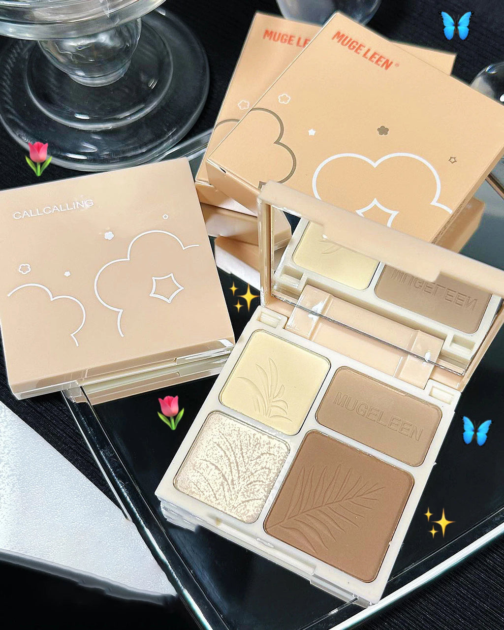 4 Colors Highlighter Contour 3D Facial Bronzer Cosmetic Brightening Beige Matte Highlights Palette Nose Shadow Powder Makeup