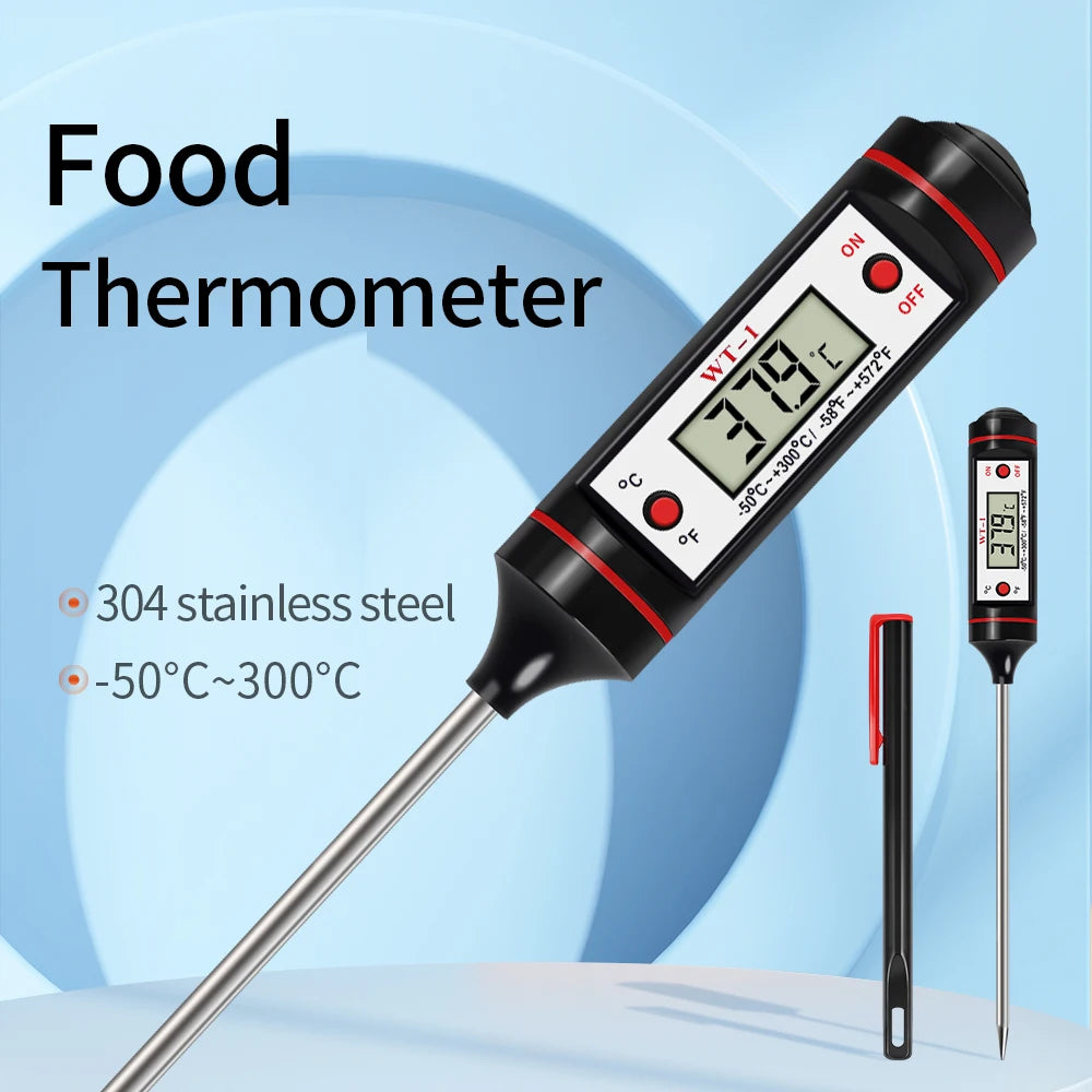 Termómetro digital de alimentos, nuevo medidor electrónico de temperatura para carne, cocina, alimentos, barbacoa, herramientas con sonda de acero inoxidable 304