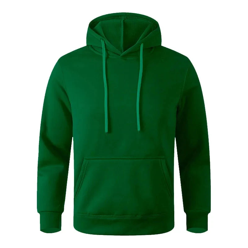 Unisex Fleece Hoodie - Casual Pullover Sweatshirt Black White