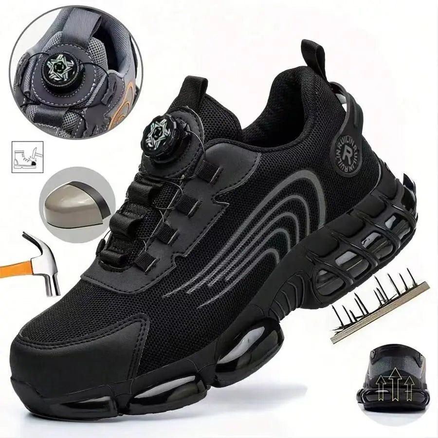 Indestructible Steel Toe Protective Safety Shoes Slip Resistant Abrasion Resistant Work Shoes Men Tough Comfortable Sneaker ﻿