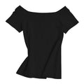 MRMT 2026 Brand New Women's T Shirt Cotton Slim Fit Short Sleeve T-Shirt For Female Off Shoulder Tops One Line Neck Tshirt