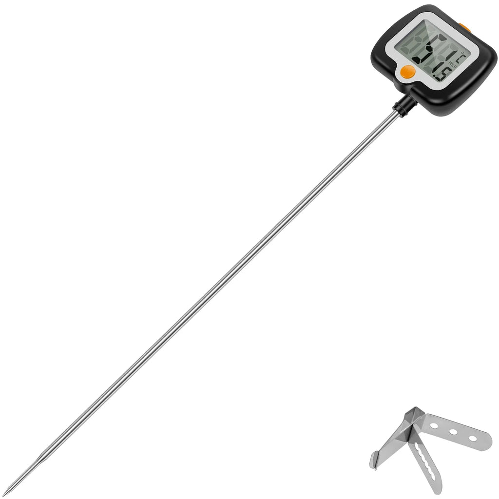 Food Thermometer Digital Real-Time Reading Meat And Beverage Thermometer With LCD Display 180 Degree Rotating Kitchen Thermomet