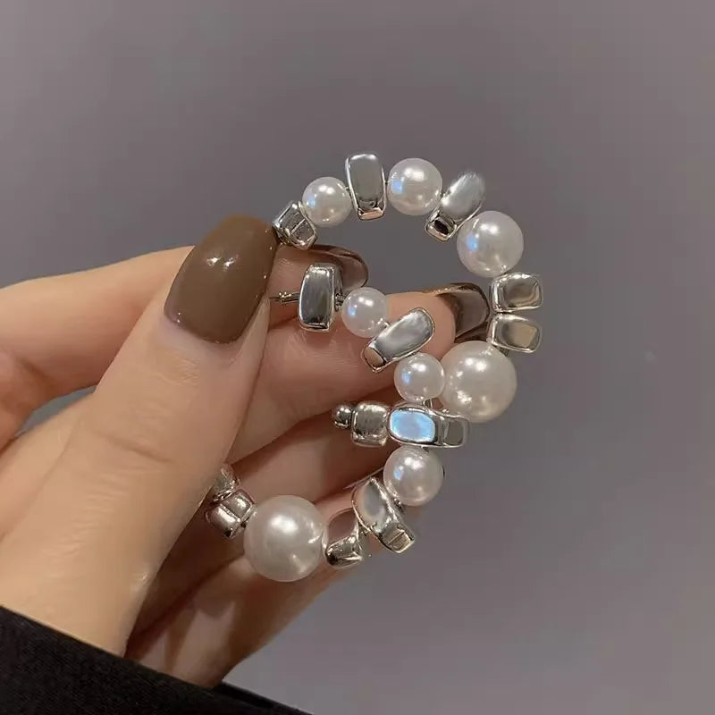 Pendientes Colgantes Para Mujer Flor Blanca Corazón Cristal Lazo Perla Largos Geométricos Joyería de Declaración