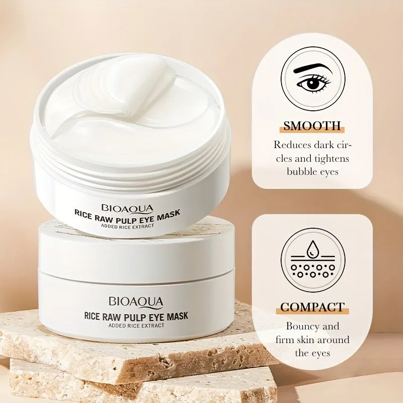 Eye Mask Pairs of Rice Milk Moisturizing Eliminates Dark Circles Eye Bags Wrinkles Tightens The Skin Suitable for All Symptoms