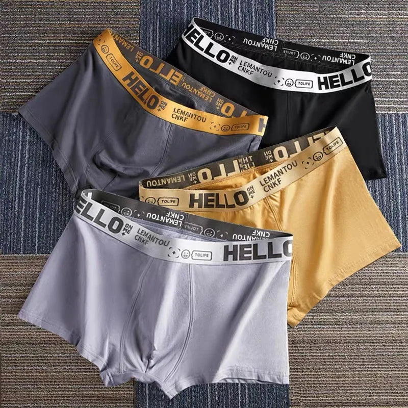 Men'S Mid-Waist Thin Sports Briefs Breathable Comfortable Large Size Boxer Shorts Youth Comfortable Flat Angle Underwear