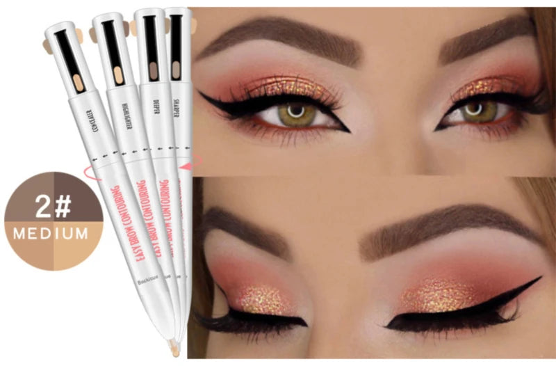 4in1 Rotate Eyebrow Pencil Waterproof Microblading Eyebrow Pen Tint Tattoo Makeup Cosmetic Natural Long Lasting Eye Brow Pencil