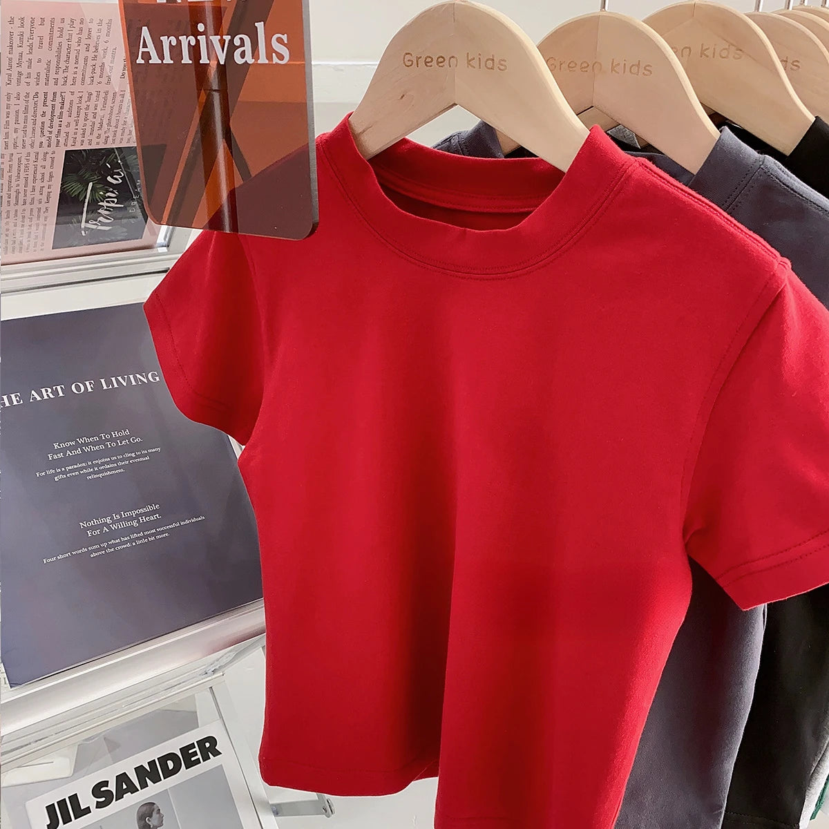 Kids Unisex Solid Color Cotton Blend Short Sleeve T-Shirt