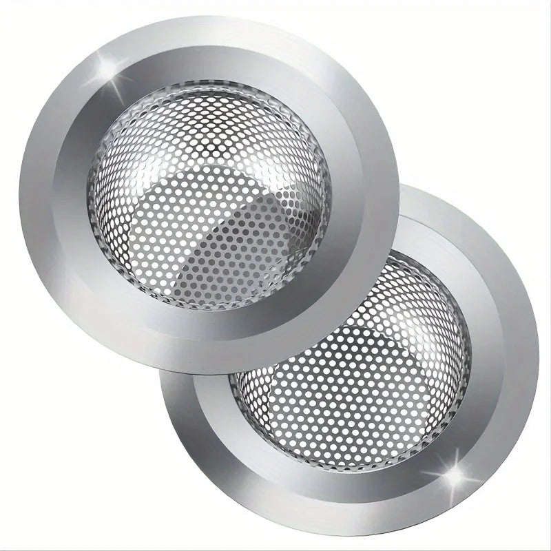 2pcs Kitchen Sink Strainer, Stainless Steel Sink Drain Strainer, Large Wide Rim 4.5" Diameter, Food Catcher For Most Sink Drains