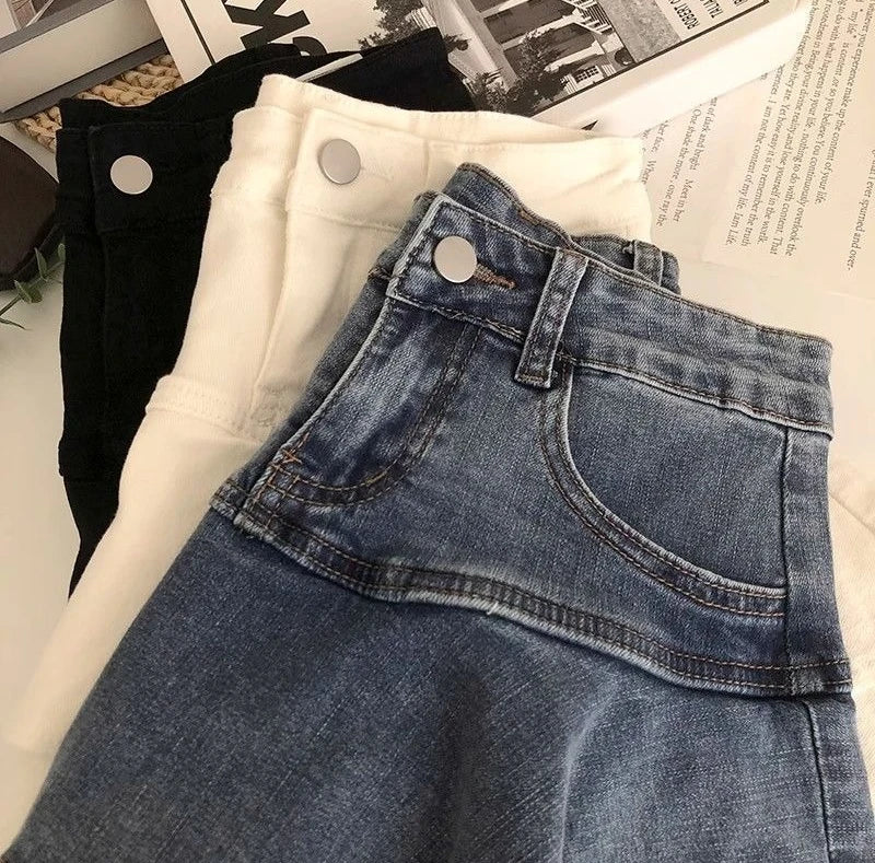 Girls Kids Stretch Denim A Line Skirt Puffy Layered Mini Skirt Summer 2026 Korean Style Fashion Casual Party School Wear