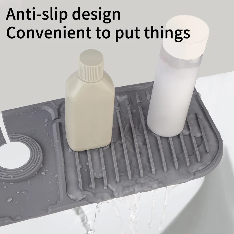Alfombrilla de silicona para grifo de cocina, alfombrilla recogegotas de agua para grifo, almohadilla antisalpicaduras para fregadero, protector de encimera de baño