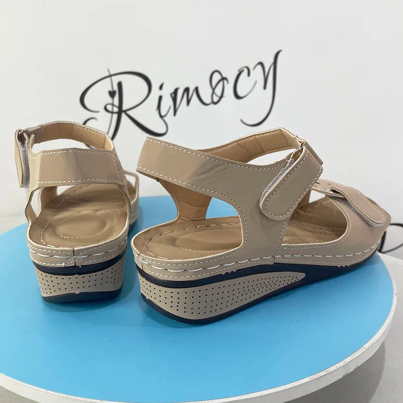 Women's Wedge Platform Sandals - Open Toe Casual Beach Shoes