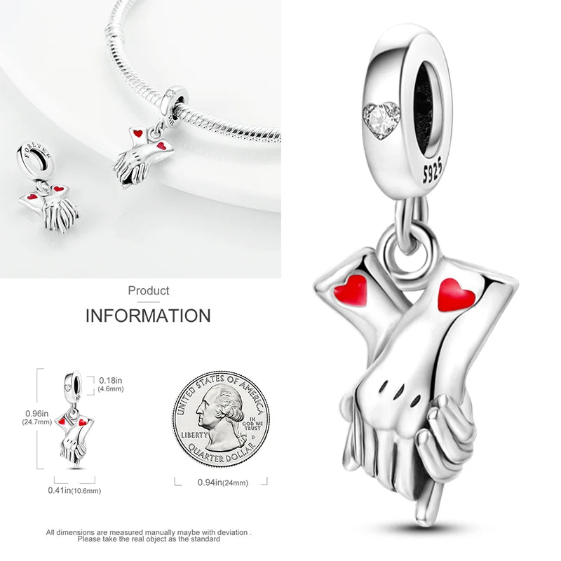 925 Sterling Silver Heart Infinity Charm Bead For Pandora Style Bracelets Gift For Her