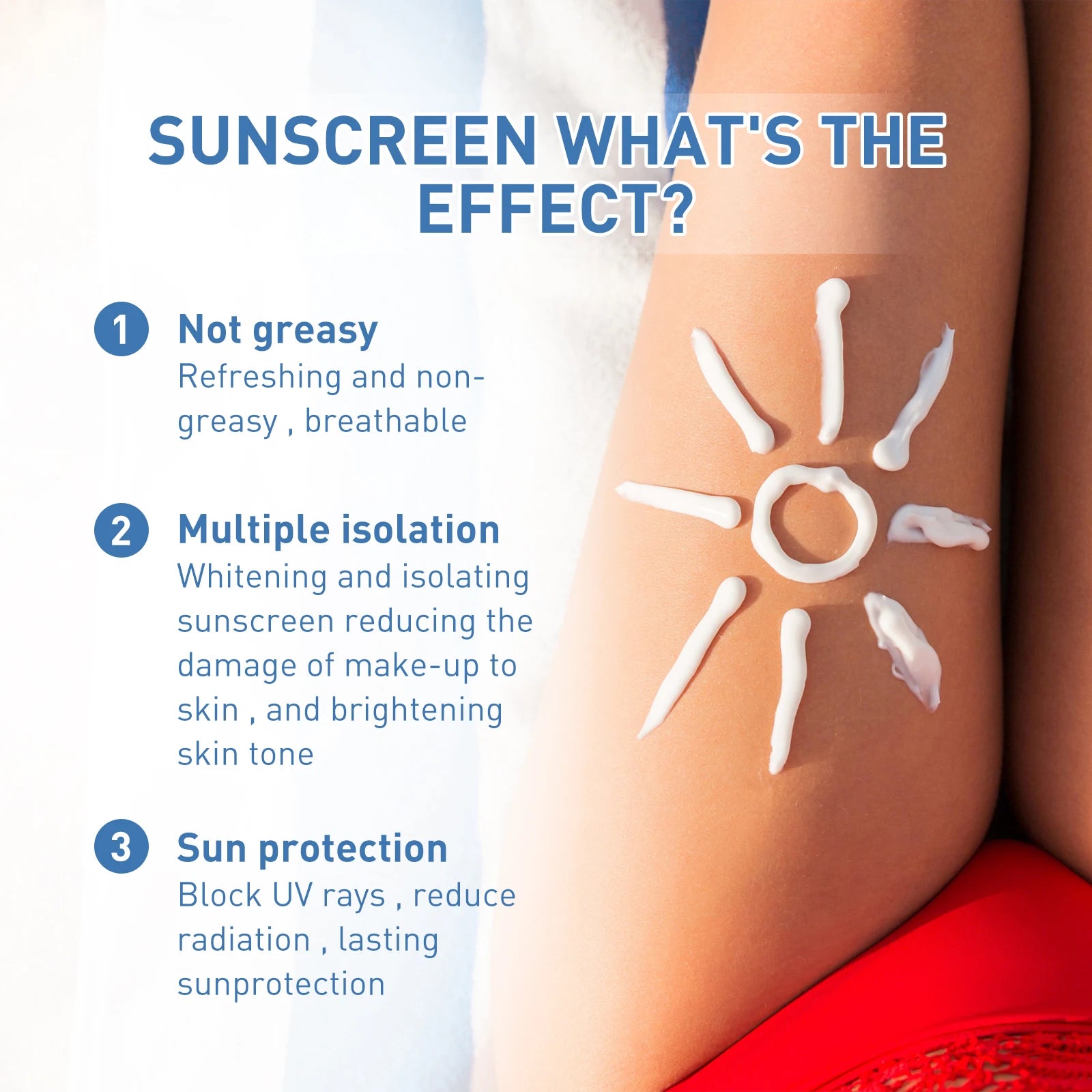 Daily Facial Sunscreen for Oily Skin Oil Control Brightening UV Protection Cream Lightweight Non Greasy Moisturizing Face Lotion