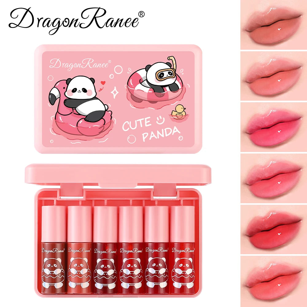 6Pcs/Set Lip Gloss Set Moisturizing and Nourishing Gentle Lipstick Non-Greasy Waterproof Lip Glaze Sweat-Proof Mirror Gloss Lipstick Long-Lasting Lip Glaze Set