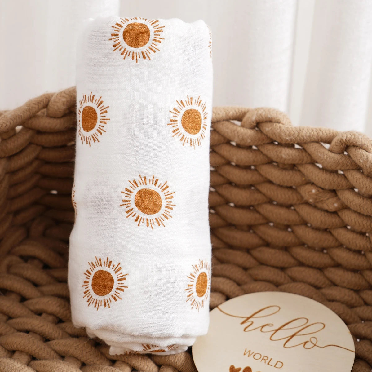Bamboo Cotton Baby Swaddle Blanket - 120x110cm Printed Wrap