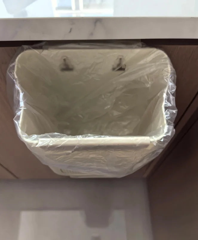 Cubo de basura plegable montado en la pared de la cocina, cubo de basura colgante para armario del hogar, cubo de basura colgante clasificado, accesorios de cocina