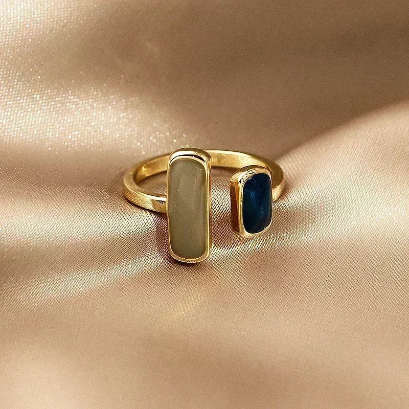 New Irregular Opening Pearl Ring Two-Piece Set For Women'S Fashionable Personalized Daily Accessory Jewelry Birthday Gifts
