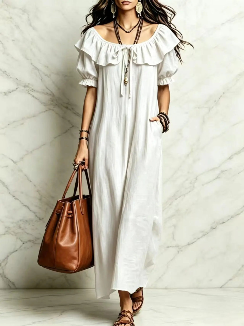 Long Dress Women Dresses Vestidos Y2k Streetwear Round Neck Sleeveless Ruffles Casual Elegant Splice Party Beach Work 2026
