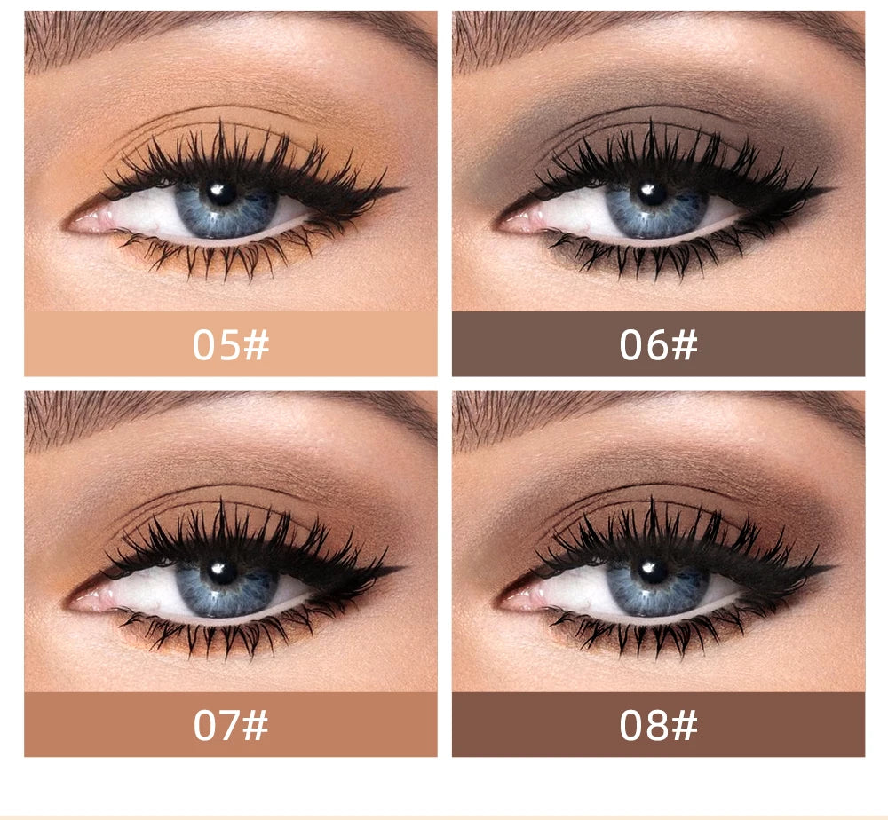 QIBEST 8 Colors Matte Liquid Eyeshadow Set Waterproof Long Lasting Eye Shadow Nude Brown Eye Pigment Makeup For Women Contouring