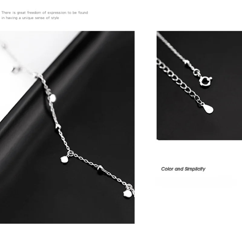 Silver Color Round Piece Tassel Choker Necklaces Niche Design Chains Ball Rock Lady Clavicle Chain Girl Jewelry