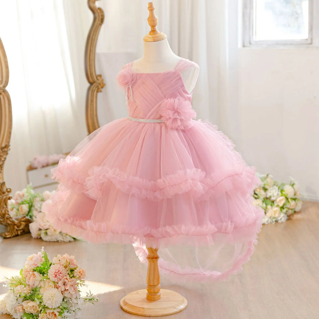 HETISO Baby Girls Princess Dress Summer Tulle Sleeveless Kids Wedding Birthday Party Performance Gown Costumes For Kids