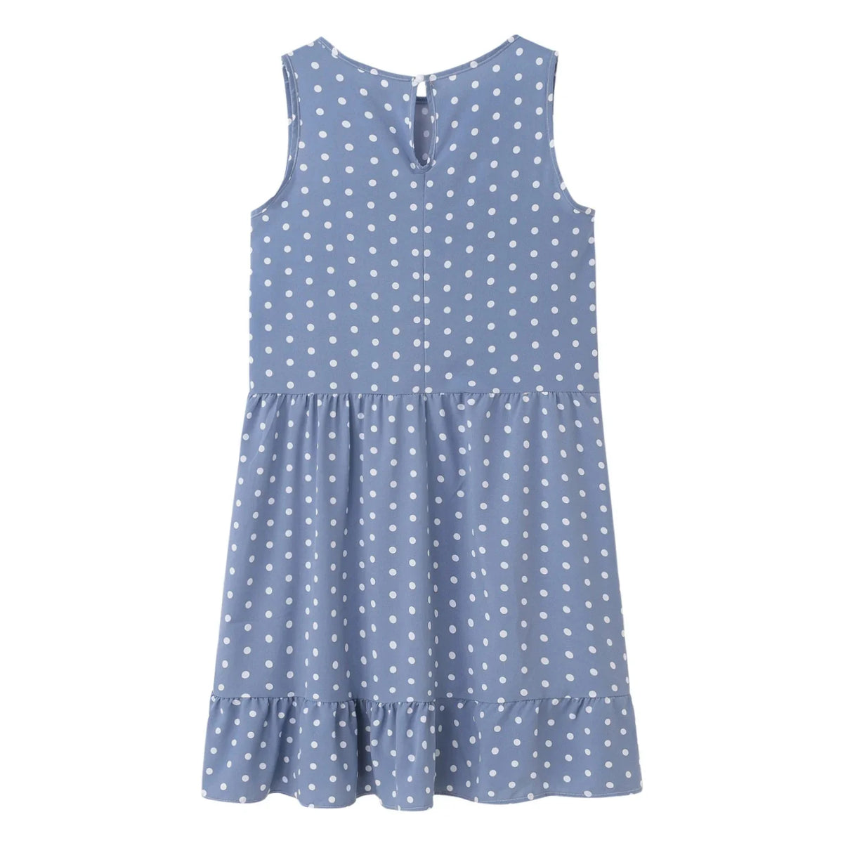 Simple And Elegant Floral Polka Dot Ruffle Dress