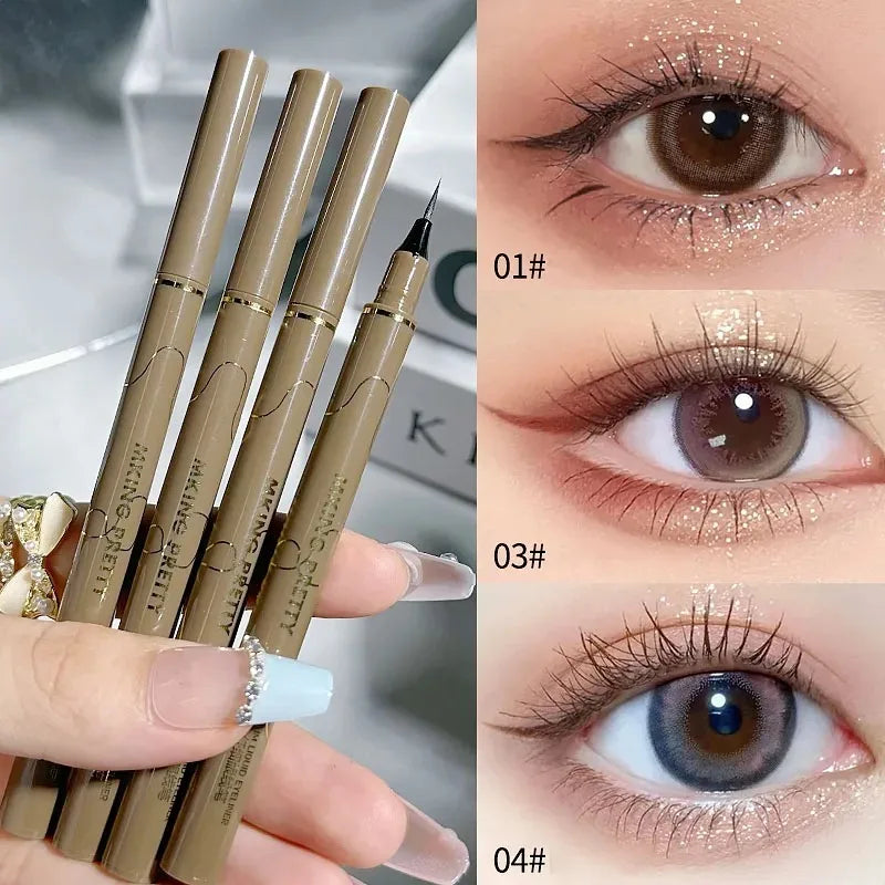 0.005mm Waterproof Liquid Eyeliner Matte Long Lasting Quick Dry Ultra-thin Eyeliner Lower Eyelash Pen Non Smudging Korean Makeup