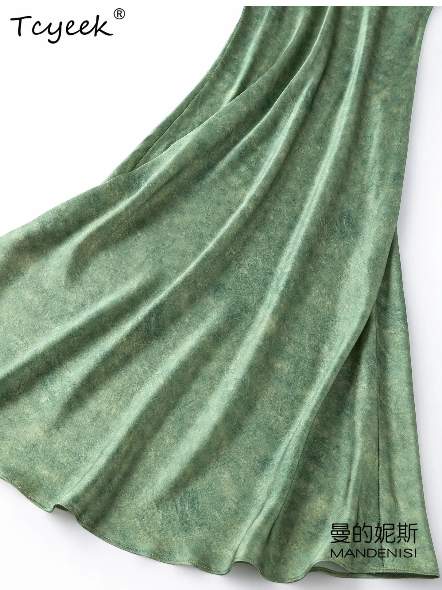 Tcyeek 100% Natural Mulberry Silk Womens Dresses Summer Clothes Elegant Fashion Dress 21MM Silk Maxi Dress 2026 Платье Женское