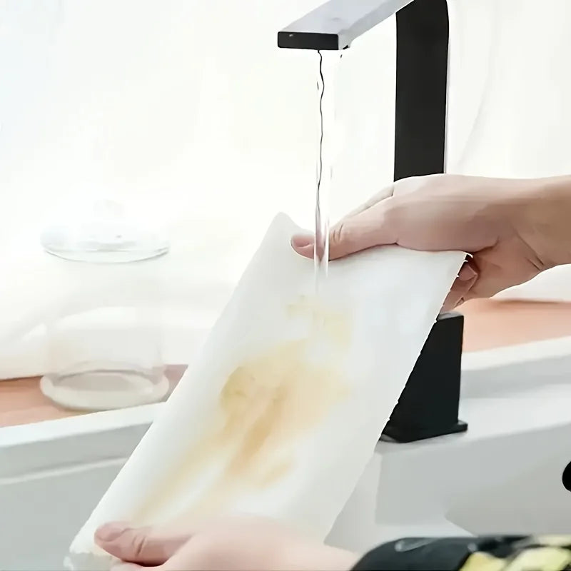 Washable Reusable Kitchen Paper Roll, Thick Pearl Embossed Non-Woven Cleaning Cloths, Oil Absorbent Dish Wipes for Kitchen Home