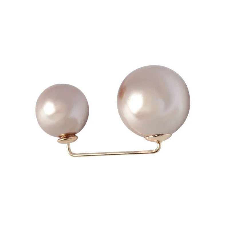 4Pcs/set Women Fashion Tightening Waistband Pin Double Pearl Brooches Metal Lapel Pin Brooch Pins Sweater Shirt Cardigan Brooch