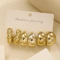 Punk Exaggerated CCB Water Drop Stud Earrings Vintage Irregular C-shaped Hoop Earring Stylish Women's Daily Party Jewelry