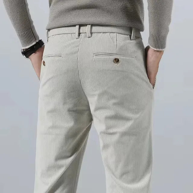 Autumn and Winter Men's Corduroy Trousers New Men's Clothing Stretch Slim Fit Casual Pants Fashion Mens Business Work Pants