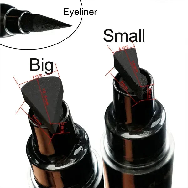1pcs Big Double-headed seal eyeliner Waterproof and quick-drying black liquid eyeliner small lash glue pen Eye makeup cosmetic
