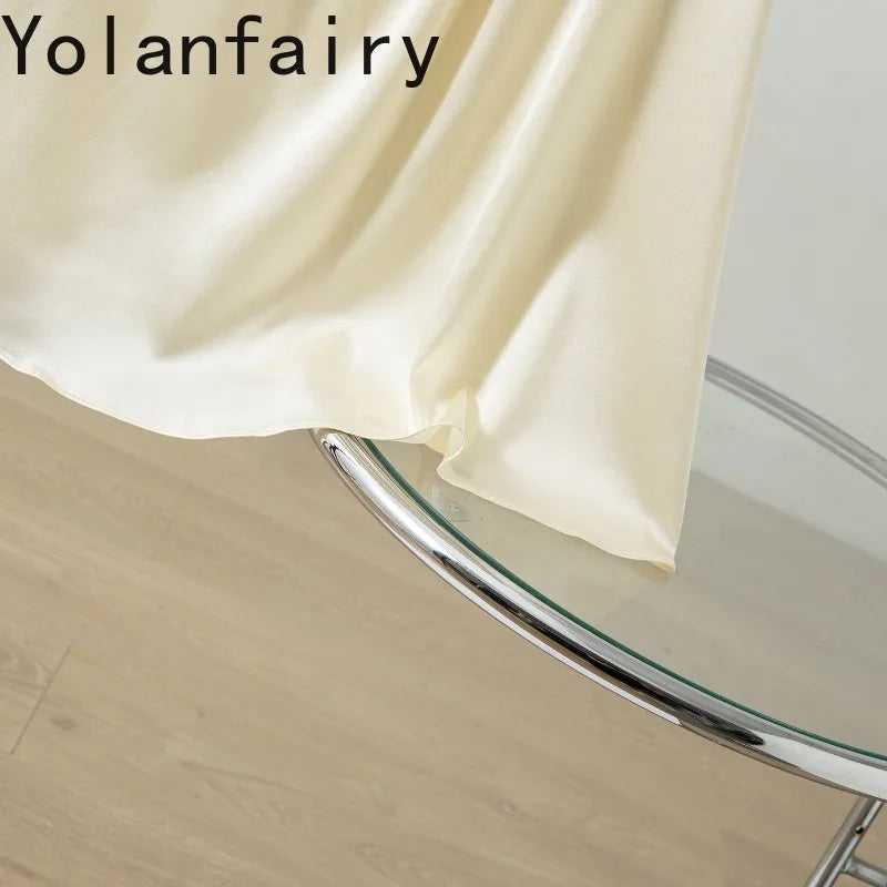 YOLANFAIRY 93% Real Mulberry Silk Pajamas for Woman 2026 Spring Summer High-end Sets Woman 2 Piece Short Sleeve Pijamas De Mujer