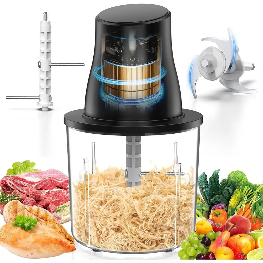 250W Powerful Multifunctional Meat Shredder - Ideal for Chicken, Meats, Fruits, Vegetables, and Nuts (Black)