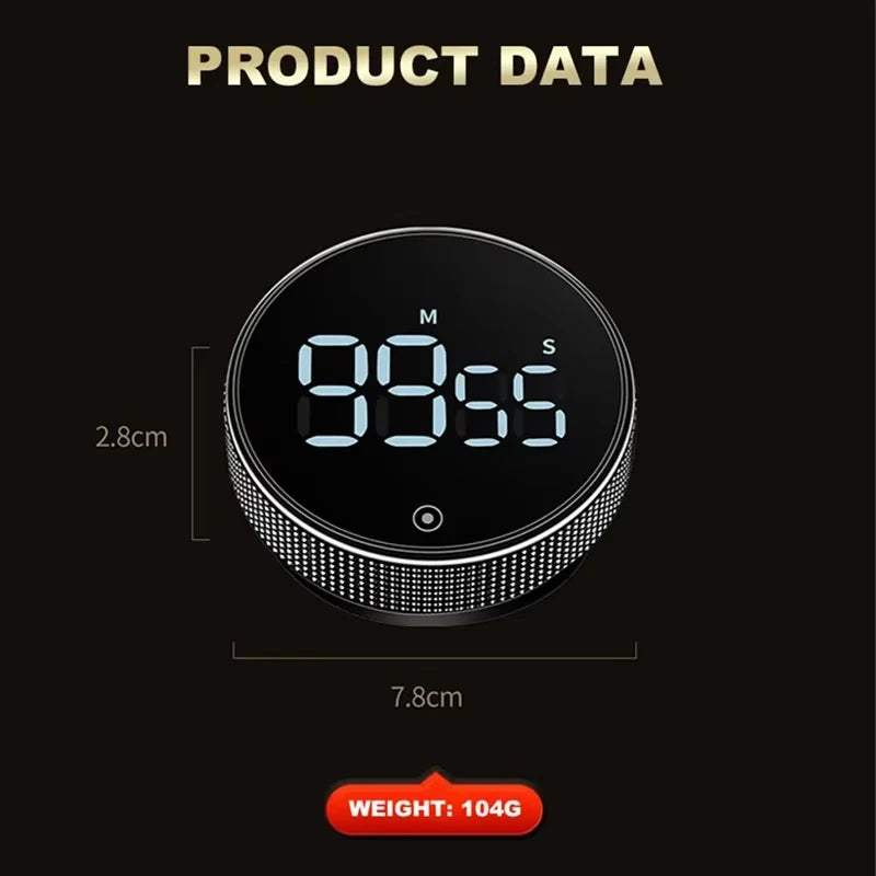 Temporizador de cocina magnético DINRGO, temporizador digital, temporizador giratorio manual, temporizador mecánico de cocina, cronómetro de ducha de cocina