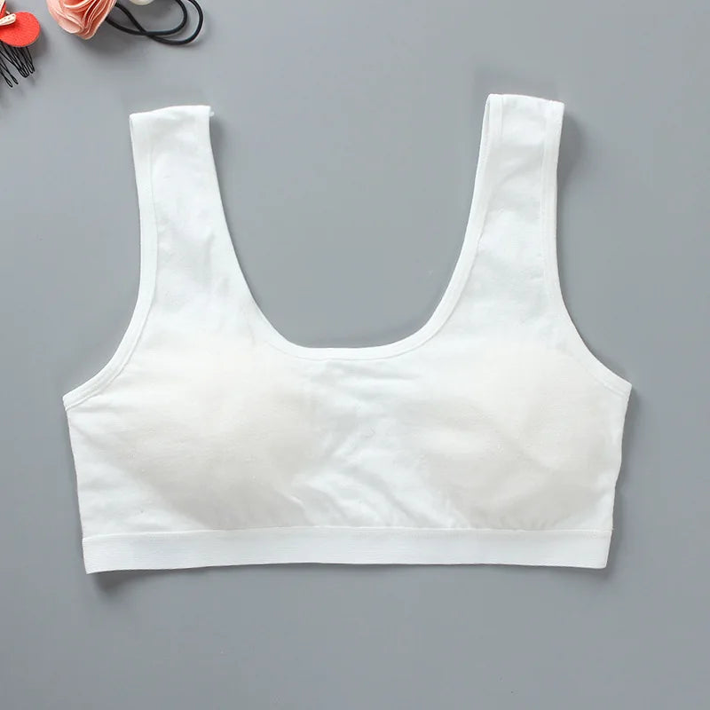 3PCS Kids Cotton Sports Training Bra Solid Color Young Children Underwears Teenage Girls Crop Tops Development Student Vest Bras
