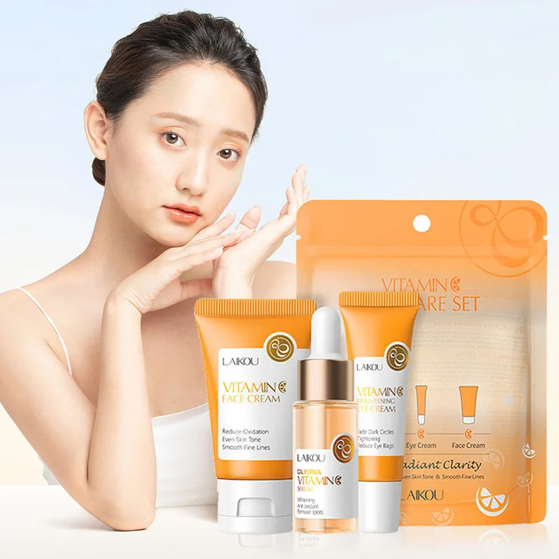 LAIKOU Vitamin C Skin Care Set - 3-Piece Facial Care Kit