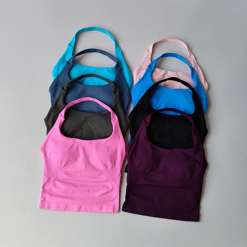 Seamless Cross Back Yoga Sports Bra Summer Shock Proof Gym Workout Fitness Push up Top Yoga Running Active Sportswear Vest Bra
