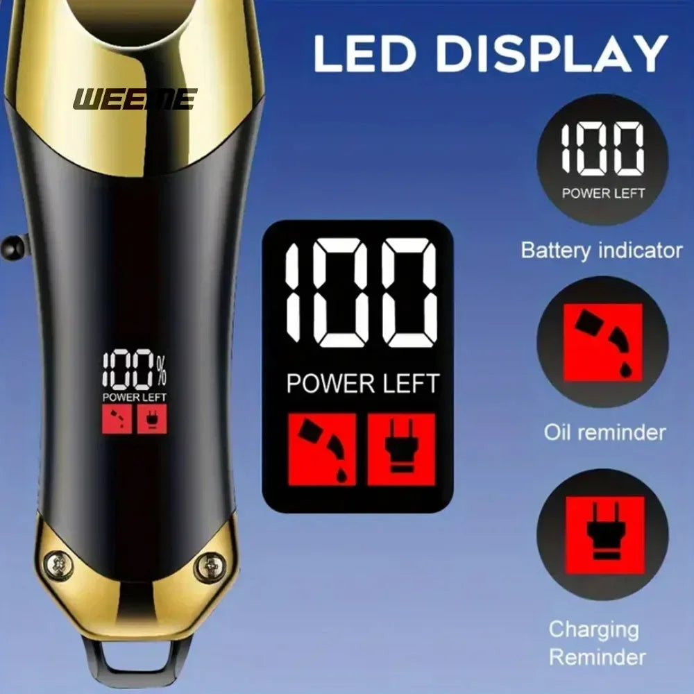 Vintage Men's Electric Hair Clipper Rechargeable Beard Trimmer with Foot Hair Trimmer Kit USB Fast Charging Hair Clipper