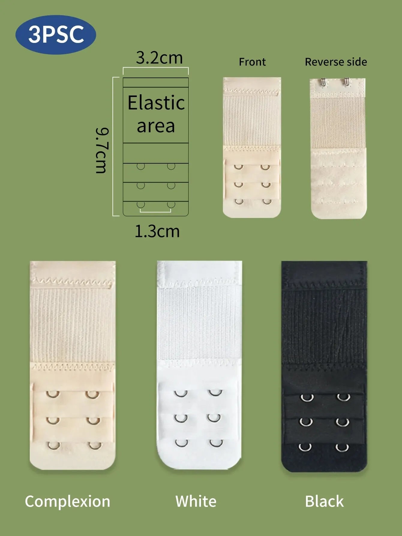 3 Pieces, 3 Rows With 2 Hook Extension Straps, Elastic, Soft And Comfortable Bra Straps, Women'S'S Underwear Accessories