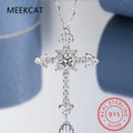 Real Moissanite Diamond Cross Pendant Necklace S925 Silver