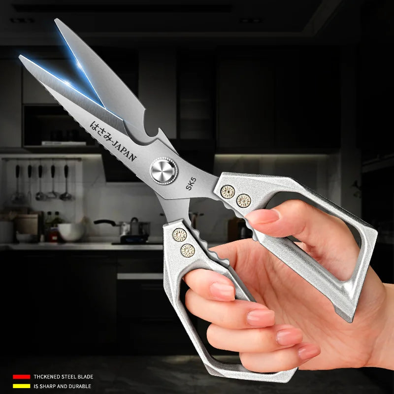 Kitchen Scissors Multi-functional Stainless Steel Household Scissors for Cutting Chicken and Fish Special Shears