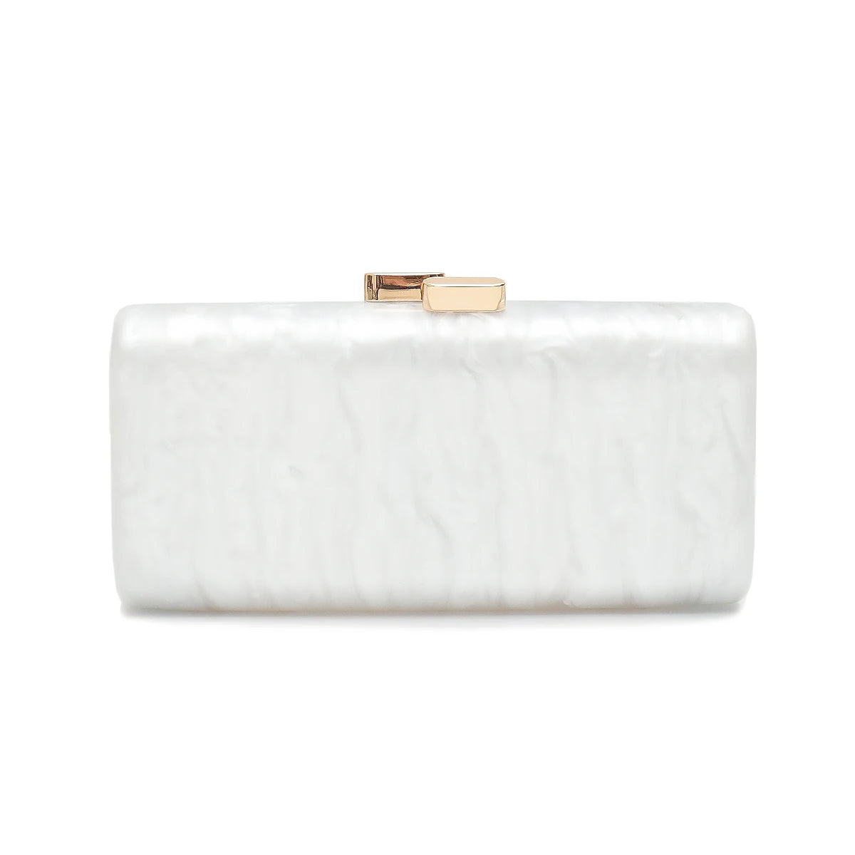CR Women Elegant Marbled Acrylic Clutch Minimalist Simple Design Magnetic Closure Square Hard Case Box Evening Bag Bride Purse