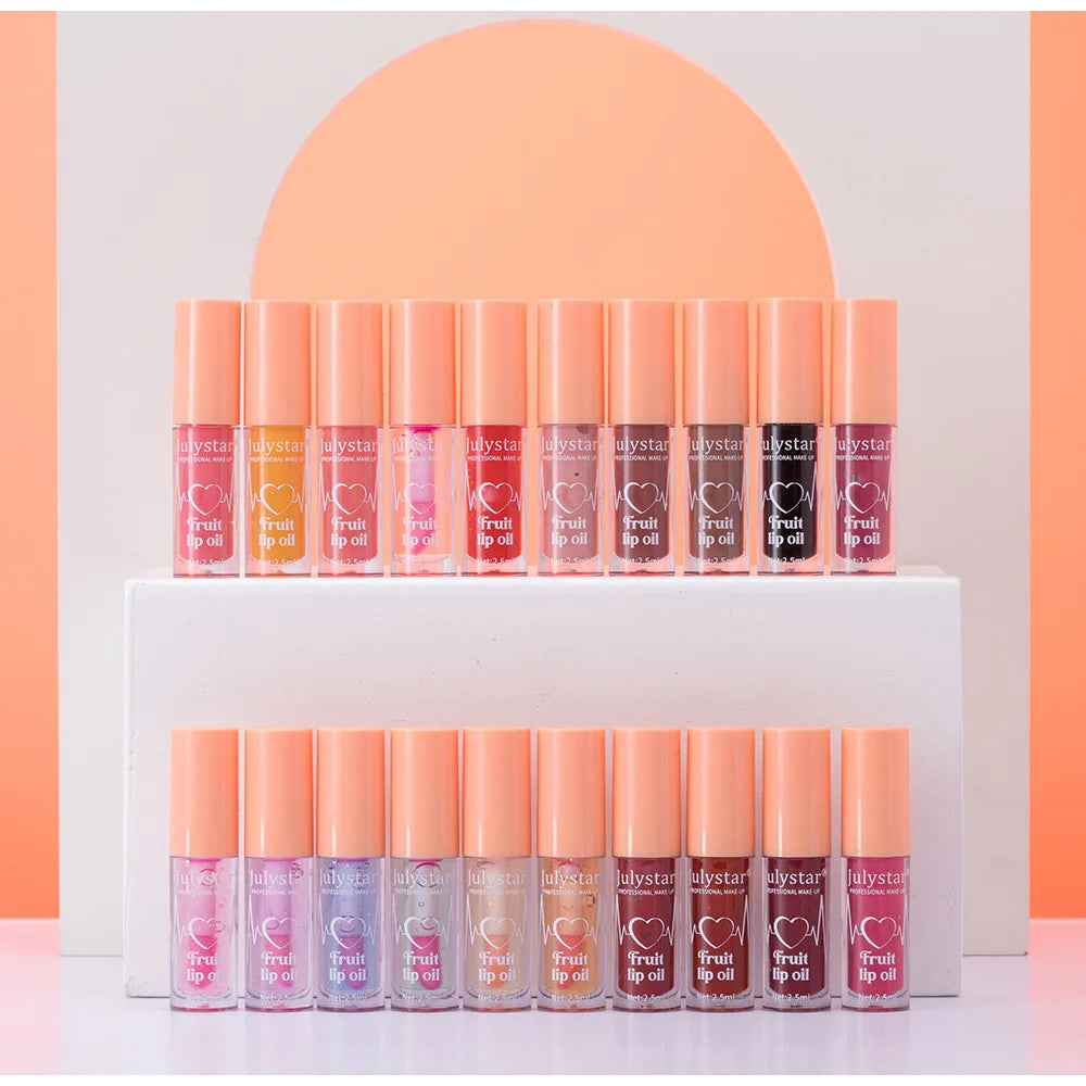 10Color Fruit Flavor Temperature Changing Lip Oil Set Hydrating Glossy Lip Gloss Brightening Water Light Lip Makeup Cosmetic Kit