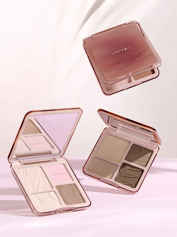 Judydoll Highlighter & Contour Palette, Matte & Shimmer, Sculpt & Define, Natural Finish, Nose & Jawline Contour, Beginner