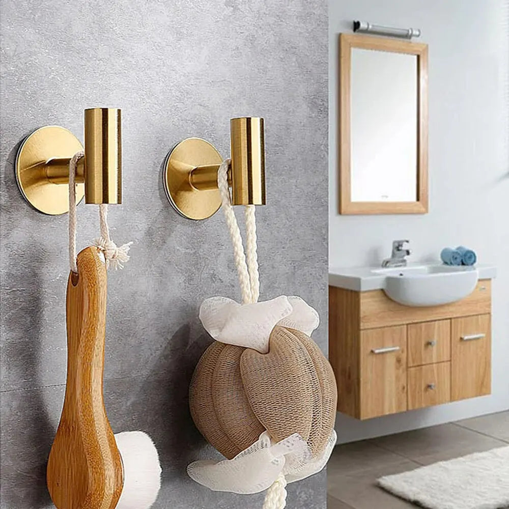 Ganchos Autoadhesivos de Acero Inoxidable Adhesivos de Pared Ganchos Colgantes Soporte para Abrigos Llaves Toallas Bolsos Sombreros Accesorios de Almacenamiento para el Hogar