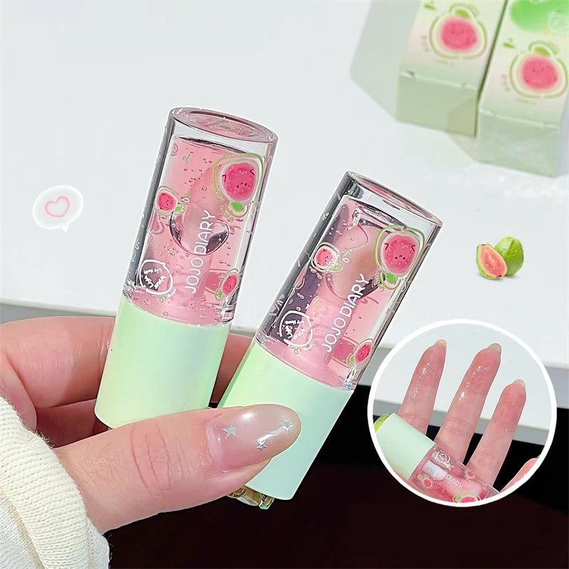 Guava Peach Lip Oil Plump Moisturizing Non-sticky Hydrating Lip Gloss Long-lasting Clear Liquid Lip Balm Make Up Korean Beauty