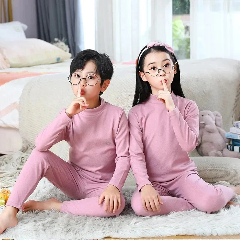Kids Thermal Sleepwear Set - Unisex Pajama and Pants 2-Piece Suit